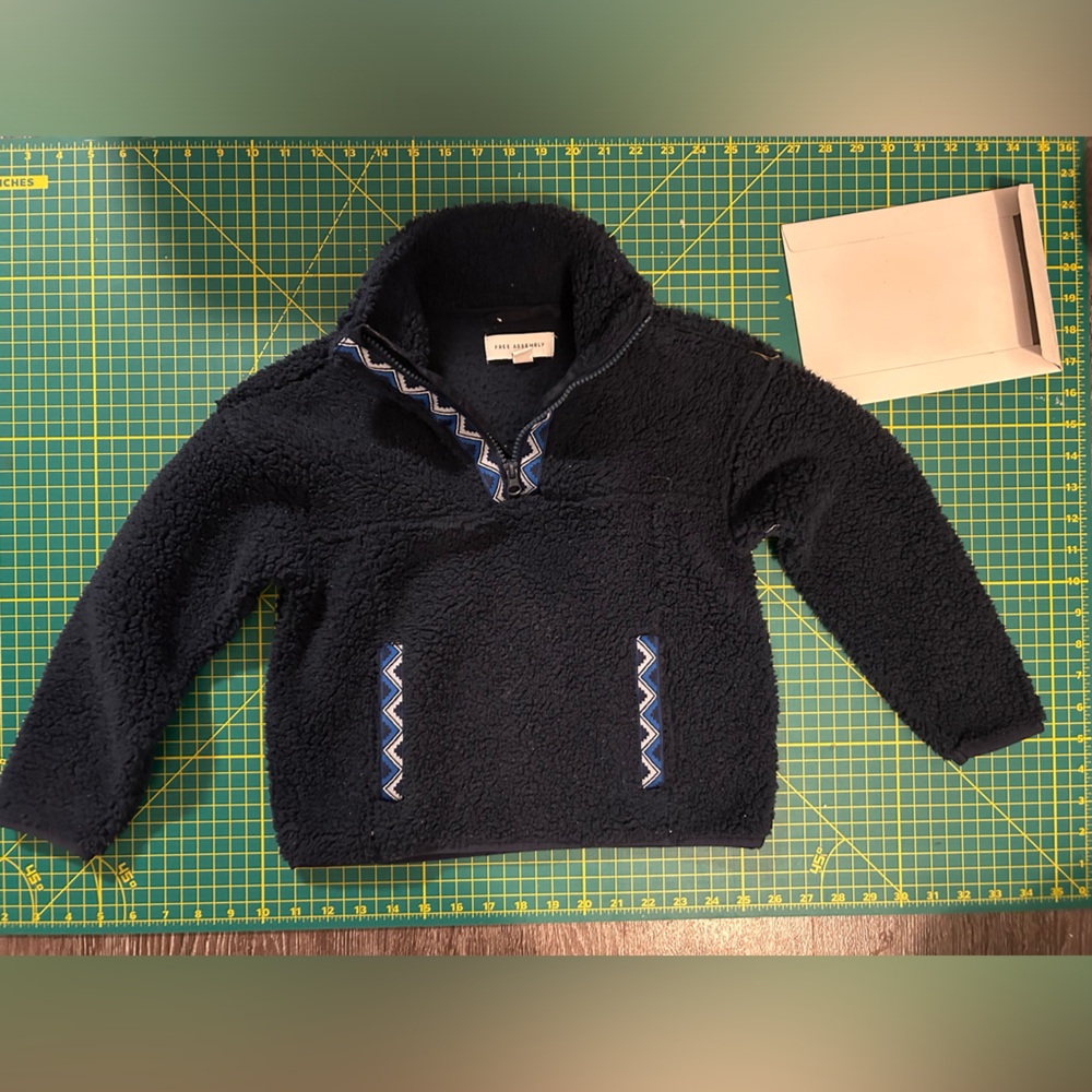 Kids Jacket Sherpa XS Navy Free Assembly